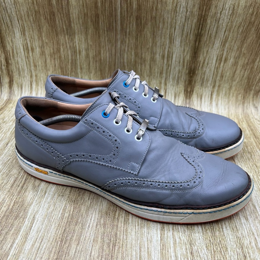 Royal Albartross Club Brogue Mens Size 13 Gray Leather Wingtip Golf Shoes Vibram